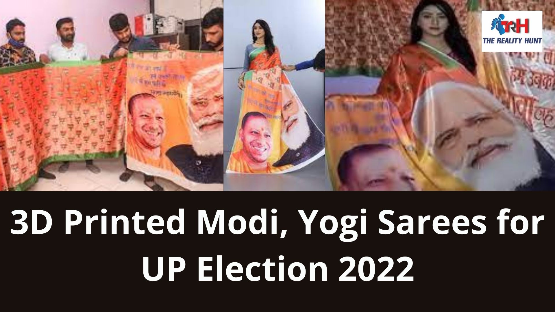 UP Election 2022: Surat Textile Traders Join Poll Campaign with 3D Printed Modi, Yogi Sarees