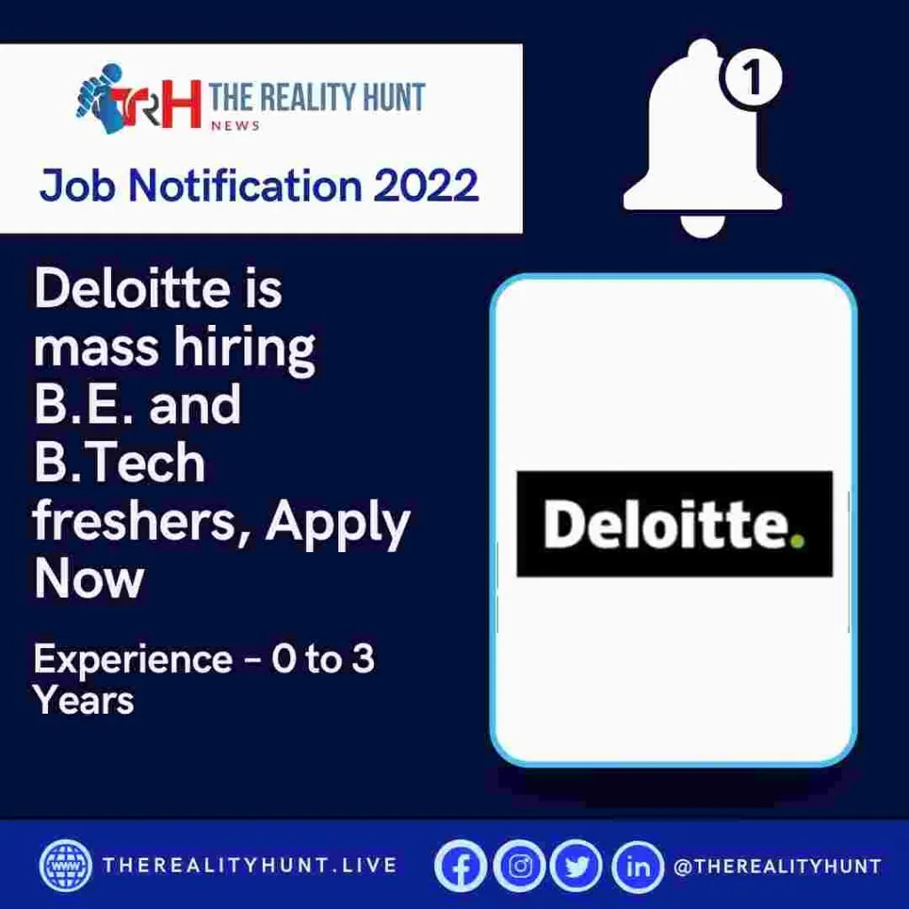 Deloitte is mass hiring B.E. and B.Tech freshers, Apply Now