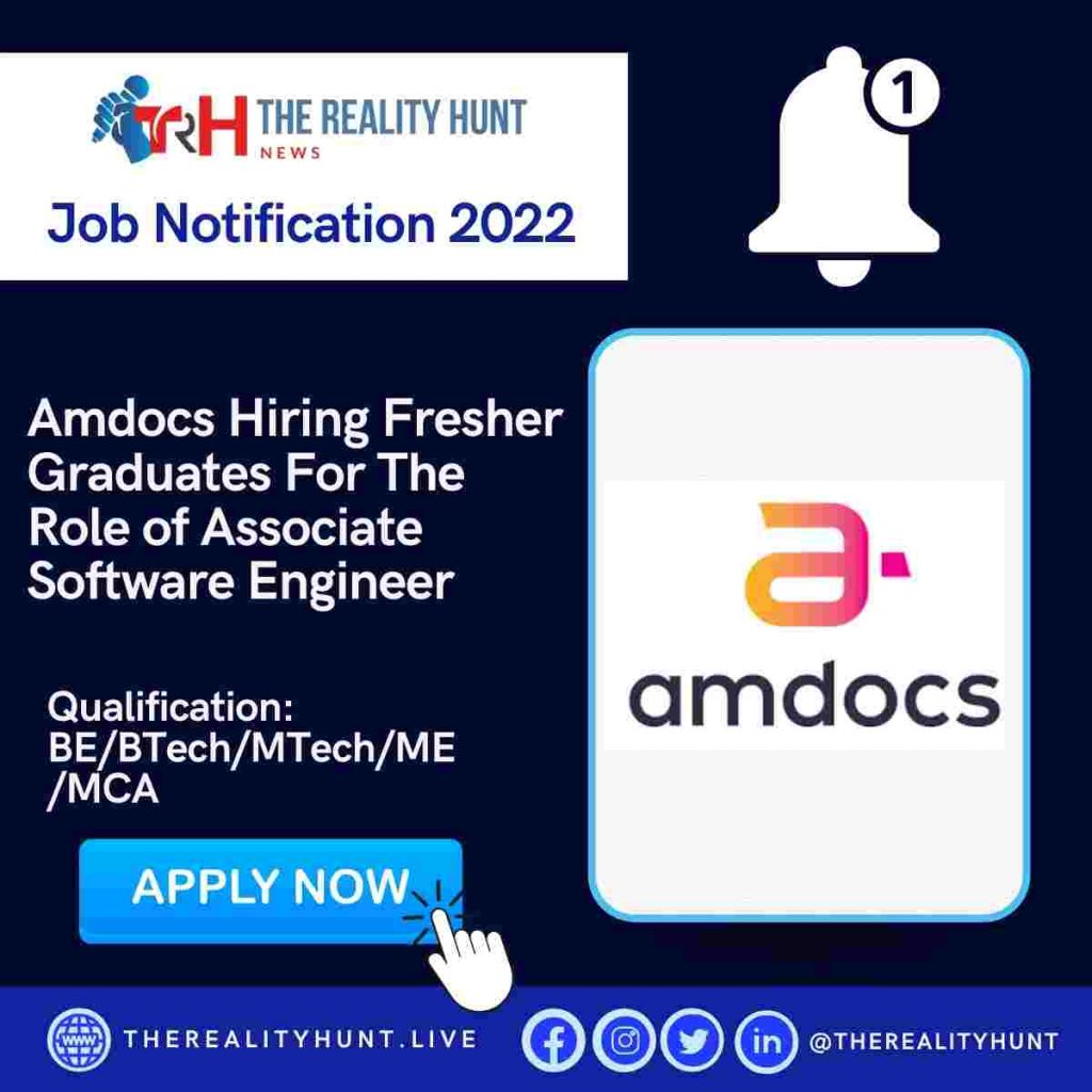 Amdocs Hiring Fresher Graduates For The Role of Associate Software Engineer