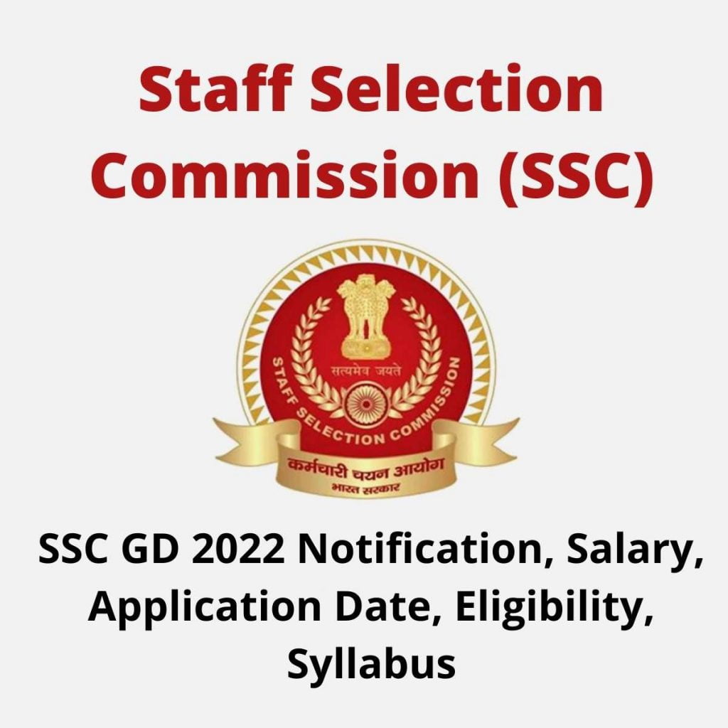 (25271) SSC GD 2022 Notification, Salary, Application Date, Eligibility, Syllabus And More