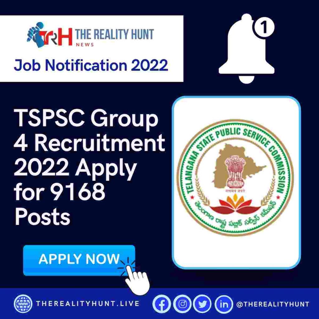 TSPSC Group 4 Recruitment 2022 Apply for 9168 Posts