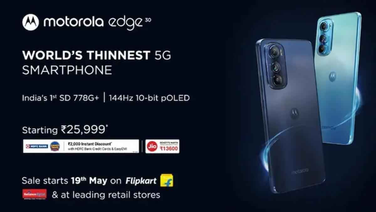 Motorola Edge 30 with Snapdragon 778+ 5G launched in India, priced at Rs 27,999