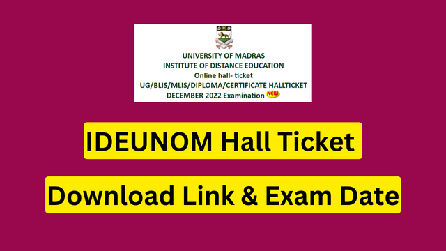 download hall ticket, IDEUNOM Download Hall Ticket 2023, IDEUNOM Download Hall Ticket,